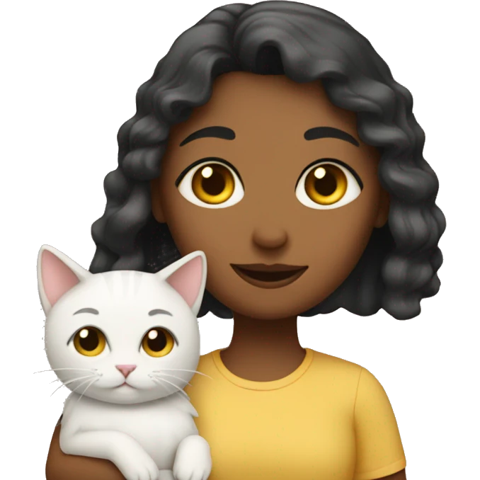 a girl with her cats emoji