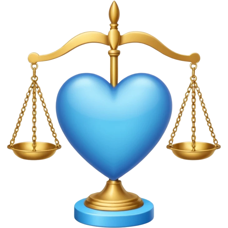Blue heart with scales of justice emoji