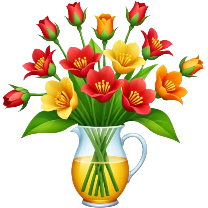 The bouquet of okas upside down on the table emoji