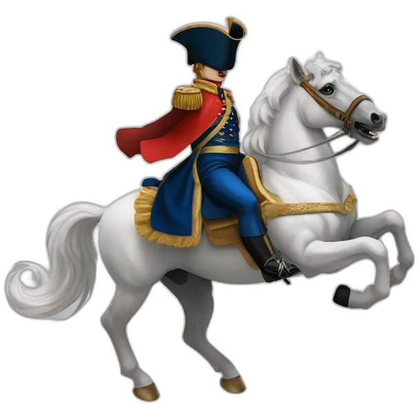 Napoléon Bonaparte on white horse fight bear emoji