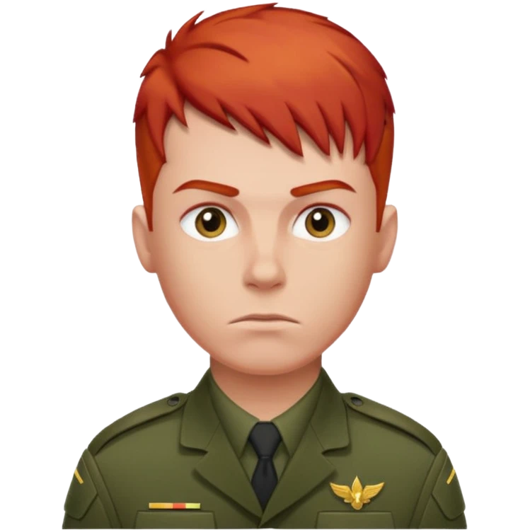 male soldier red hair style emoji
