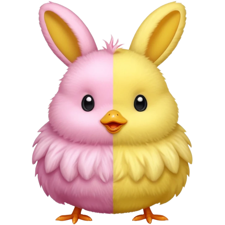 Yellow bunny peep and pink chick peep  emoji