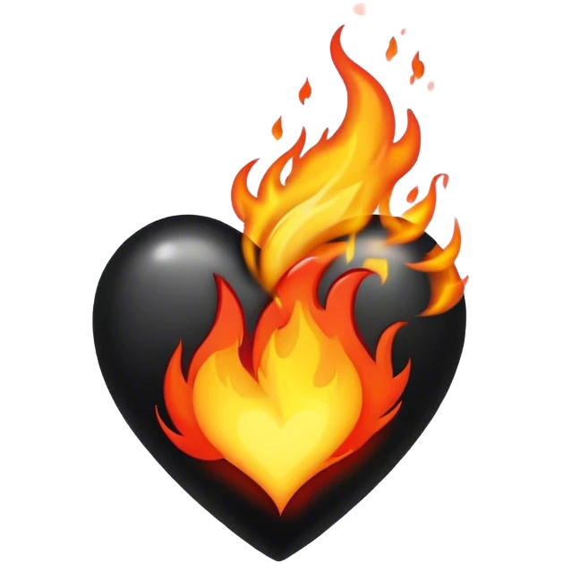 Black heart on fire emoji