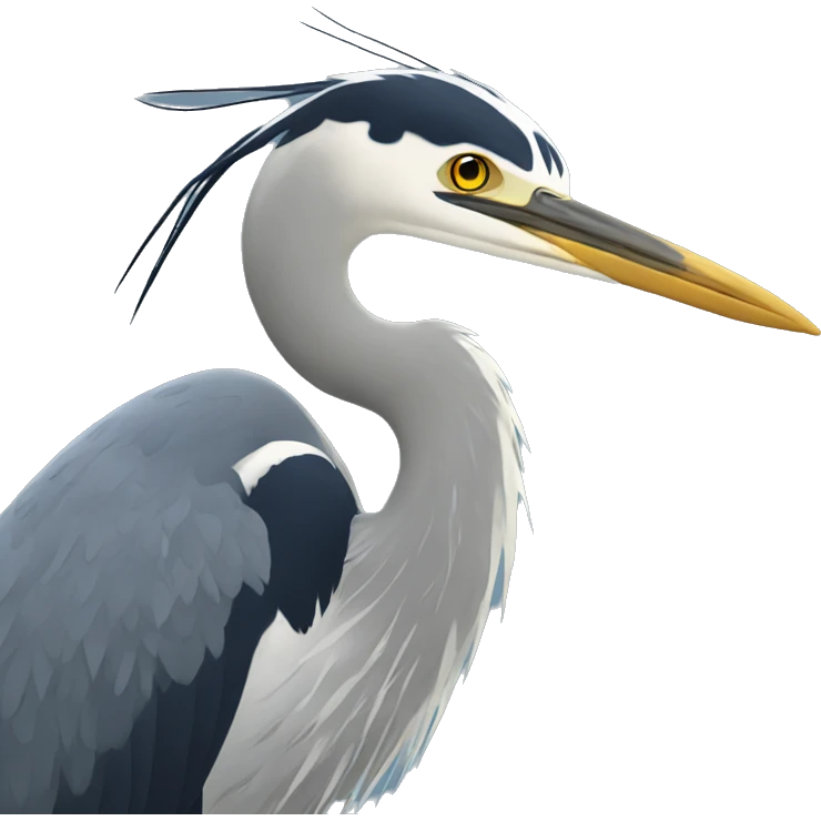 Menacing heron emoji