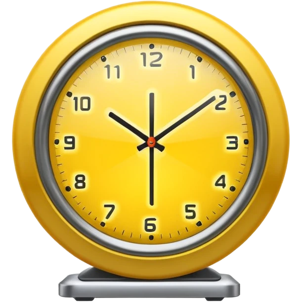 A futuristic yellow clock emoji