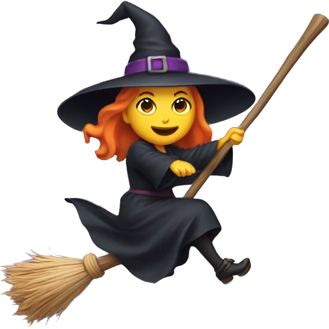 Witch flying on a broomstick emoji
