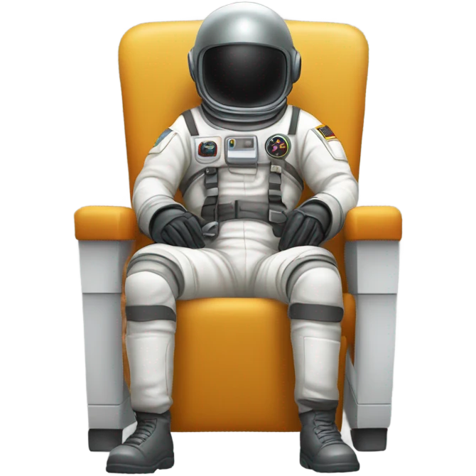 soldier in spacesuit sitting on chair emoji