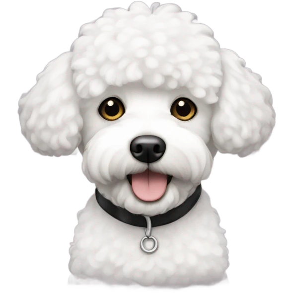 White and black bichon and poodle mix emoji