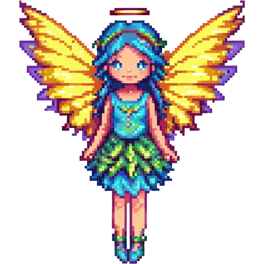 A fairy with wings, vibrant colors, fantasy theme emoji