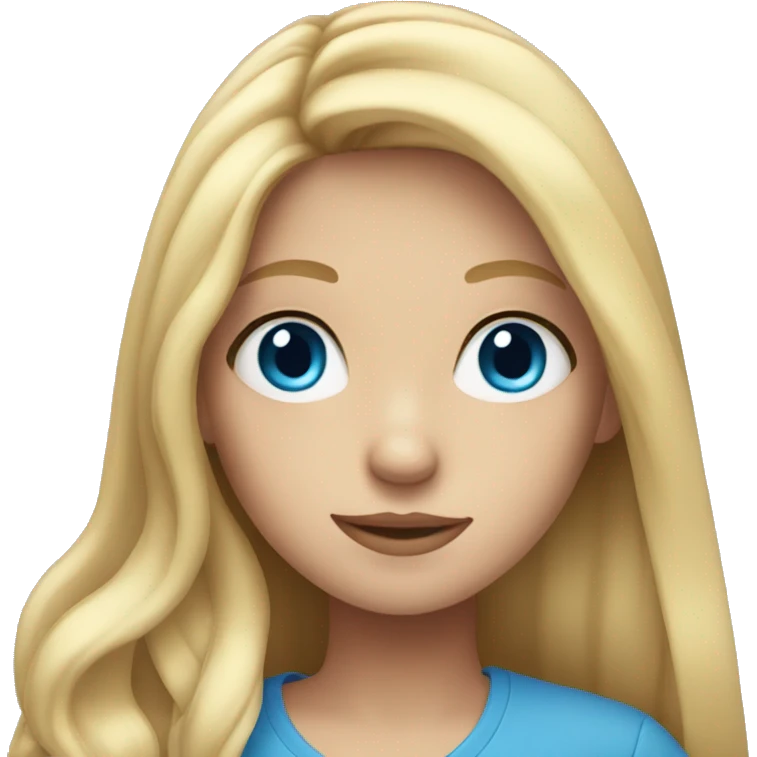 girl with long blonde hair and blue eyes emoji
