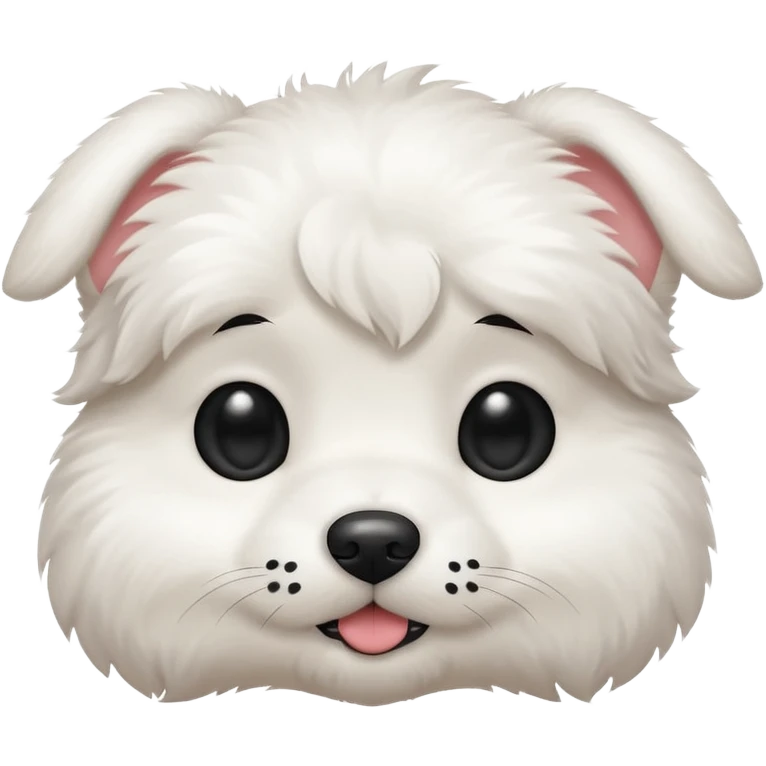 white puppy with a black dot in the eye emoji