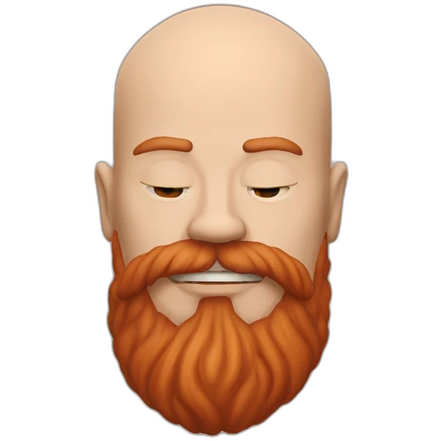 a bald man with a red beard smokes wei emoji
