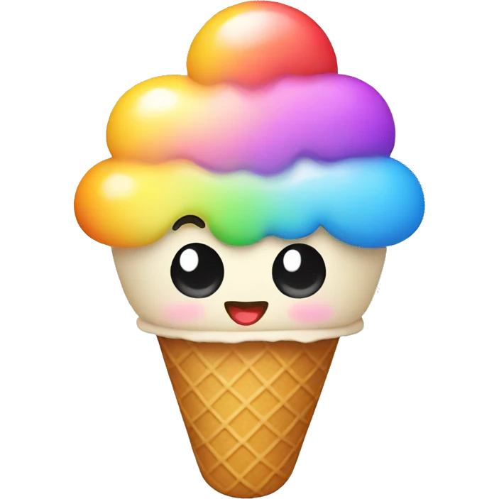 ice cream in rainbow colors emoji