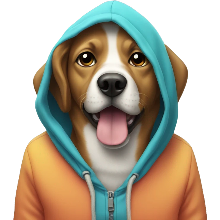 Dog wearing a hoodie emoji