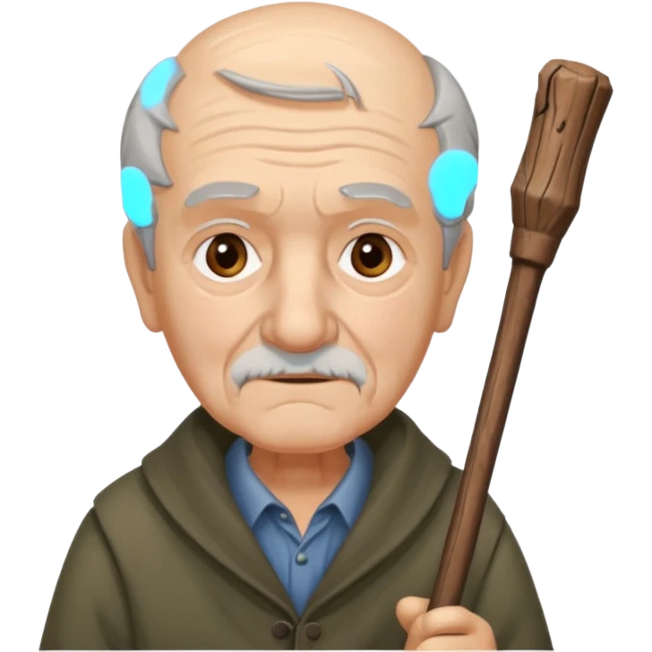 old man with walking stick emoji