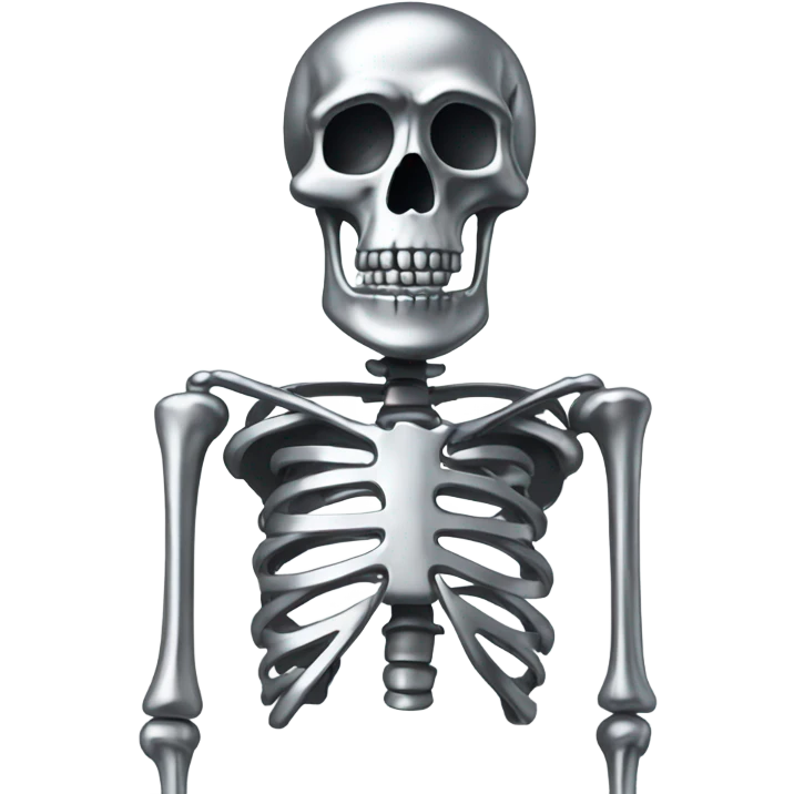 Skeleton made out of chrome emoji
