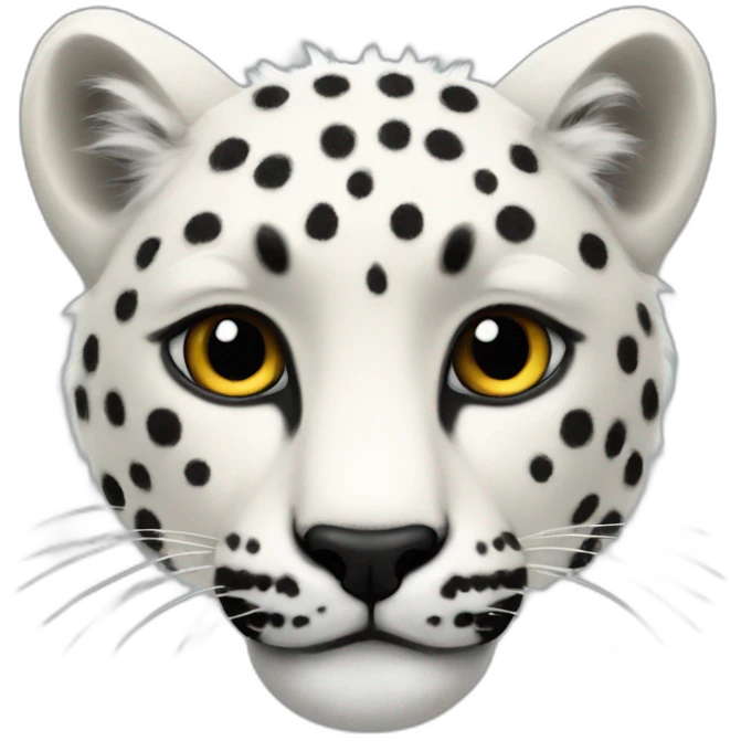 white cheetah with a black mane made out of wool emoji