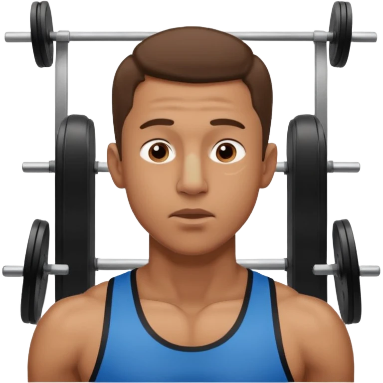 guy breathing with nose in gym emoji