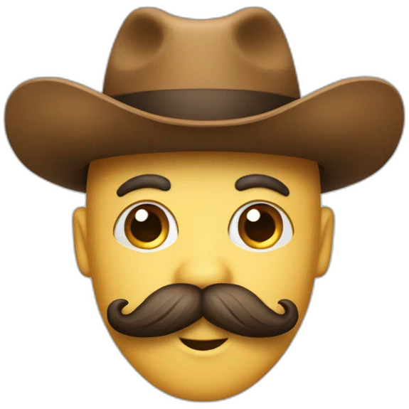 Ours avec une moustache et un chapeau emoji