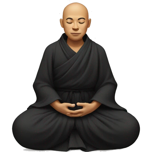 Monk meditating in black gown emoji
