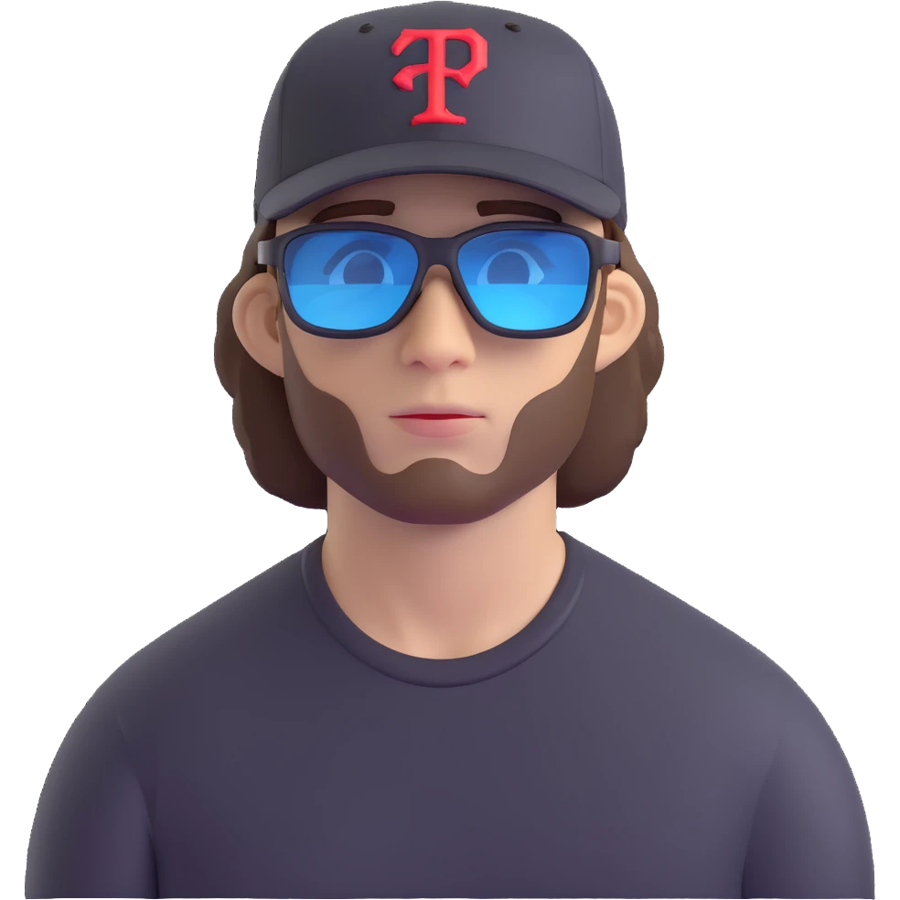 guy with brown hair, baseball cap, wearing polarized Pit Viper glasses emoji