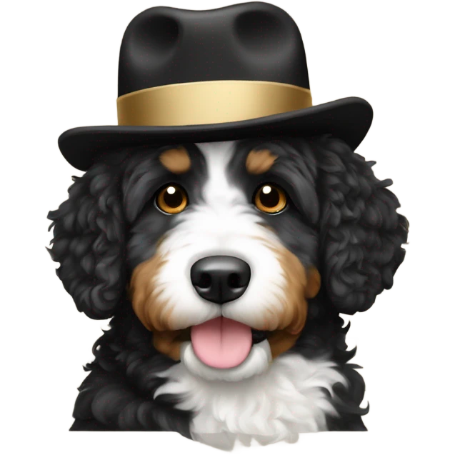 Bernedoodle with purdue hat emoji