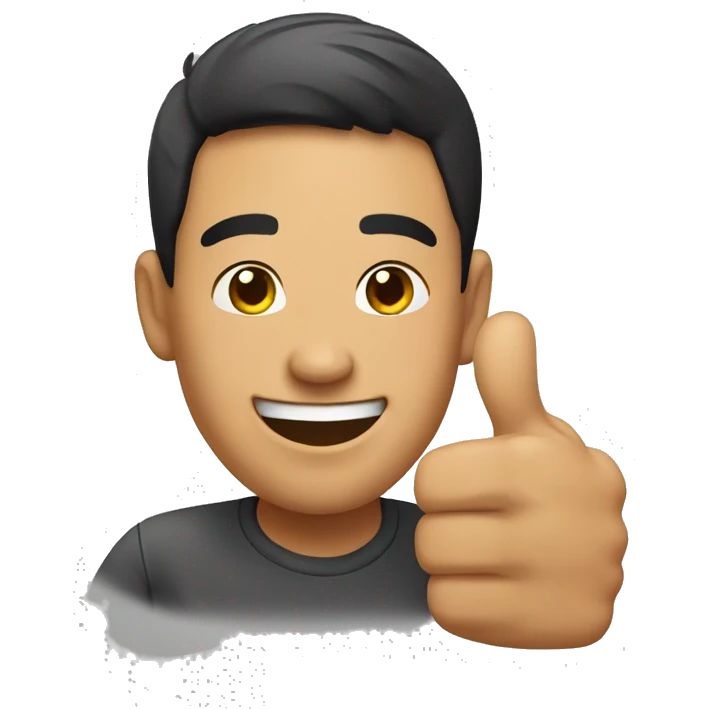 Thumbs up Asian guy funny emoji