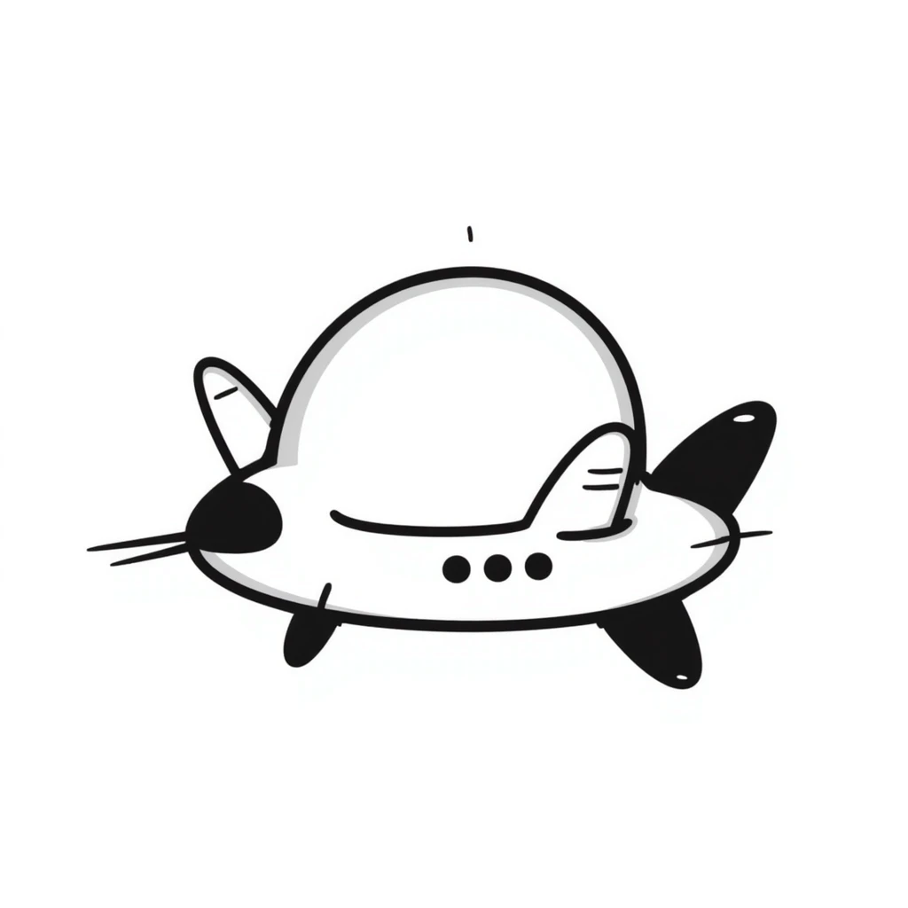 Hand-drawn spaceship with an oversized round middle section like a pregnant belly, small wings, and rocket engines emoji