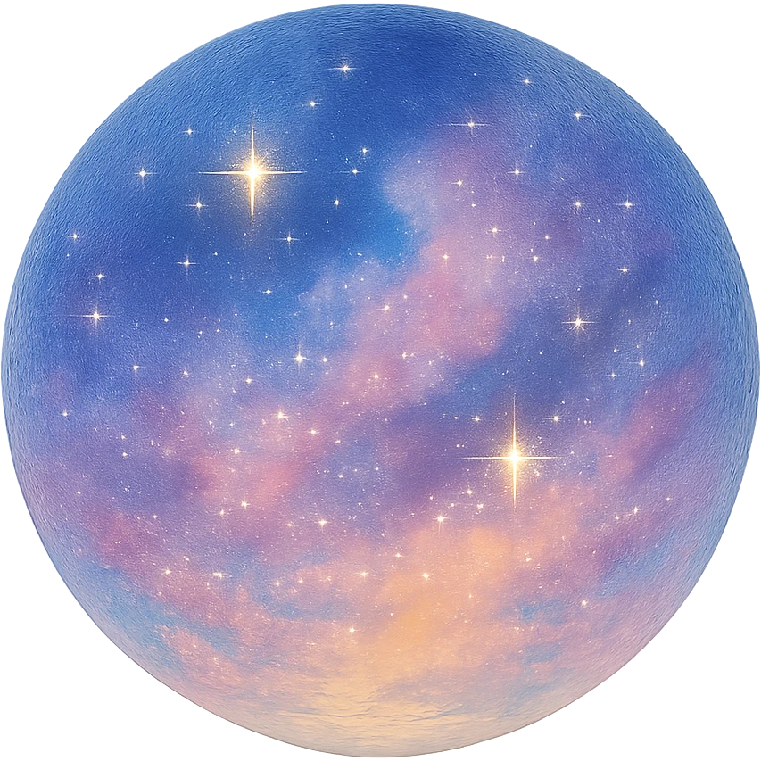 dreamy and magical galaxy nebula orb with soft gradients emoji