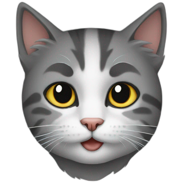 Cat writes emoji