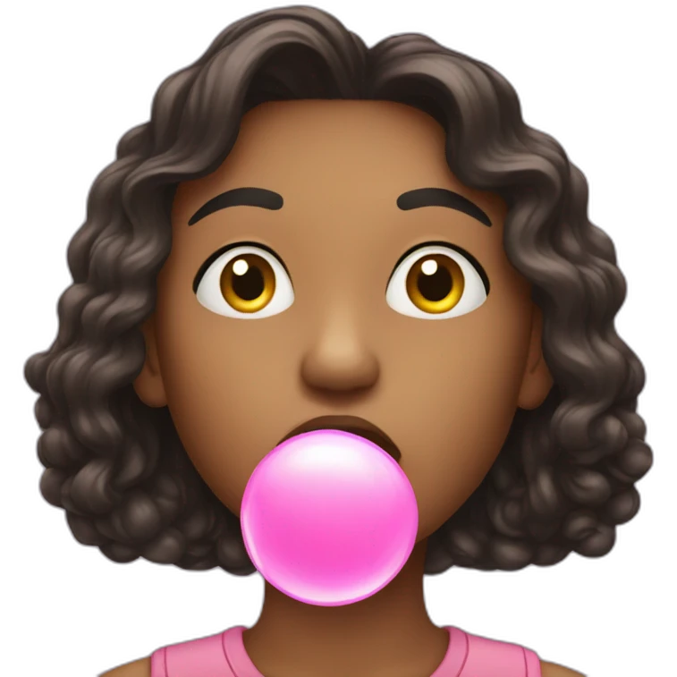 blowing a bubble gum emoji