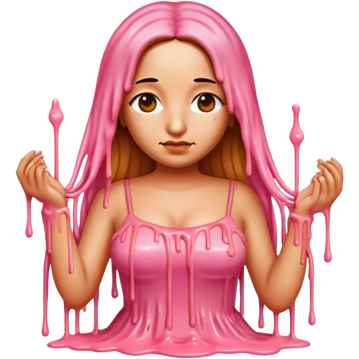  SPAM meat melted pink dripping sauce spaghetti dress monalisa portrait emoji