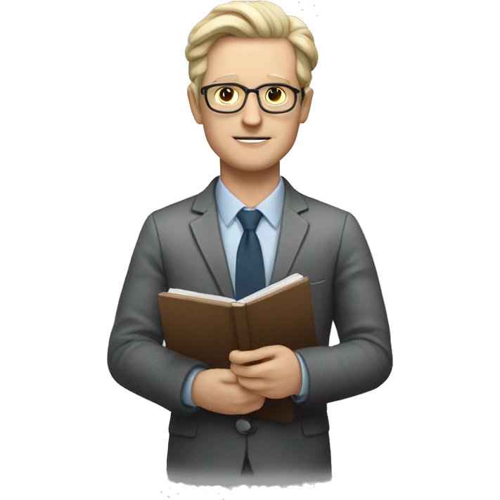 a white-skinned psychologist with a notebook in his hands emoji