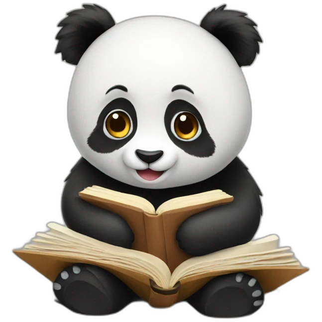 Panda reading books emoji