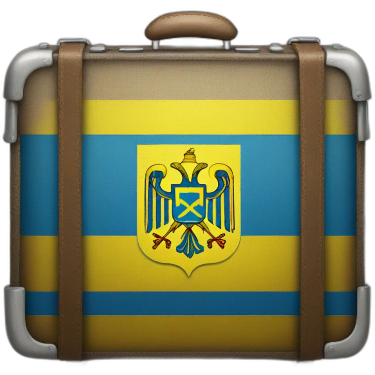 suitcase with ukrainian flag emoji