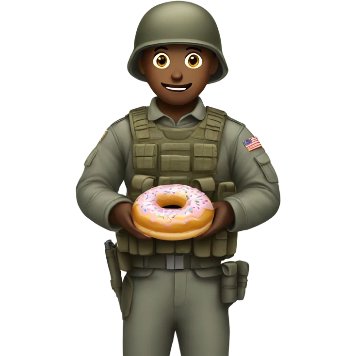 Soldier eating a donut emoji