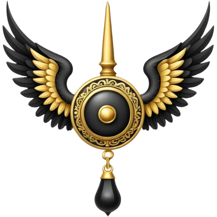 Holy Emblem with black wings and horn emoji