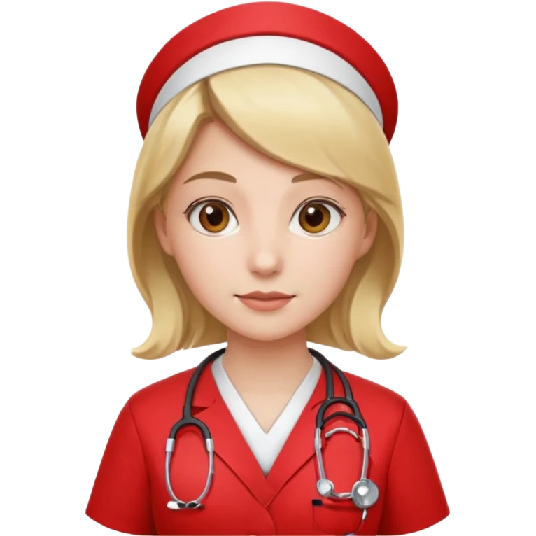 Nurse wearing red emoji