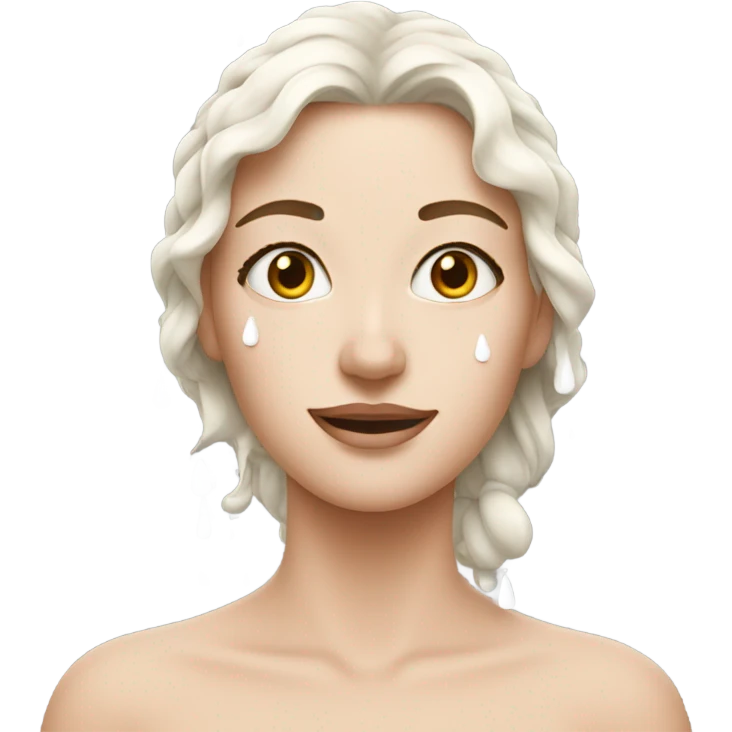 Woman with white drops  emoji