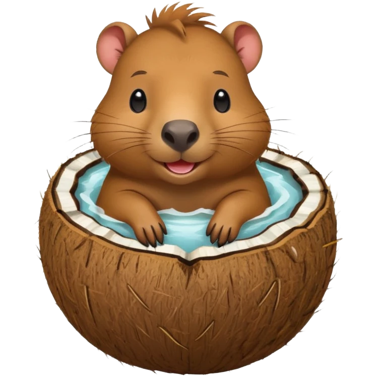 Make a capybara in a coconut emoji