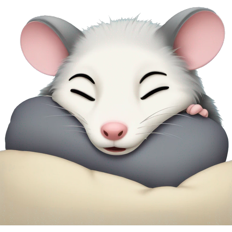 opossum sleeping with zzz coming out emoji