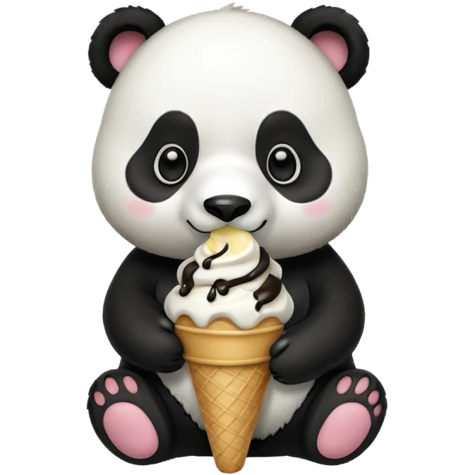 Panda eating ice cream emoji