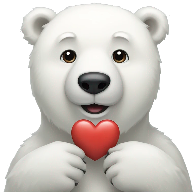 polar bear with a heart emoji