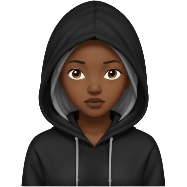 Hooded Street Walker black woman  emoji