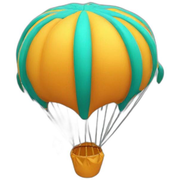 Fox parachute 3D emoji