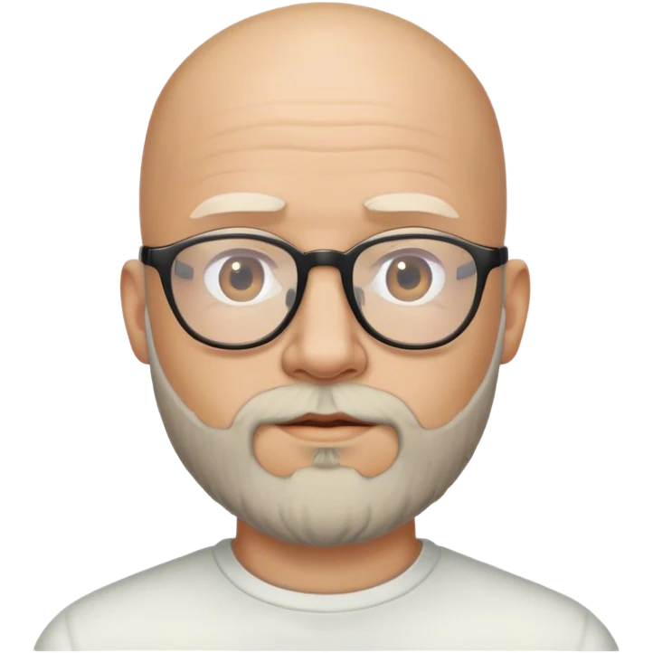 bald man with beard glasses emoji