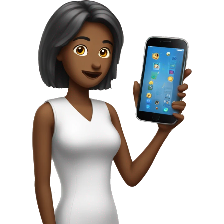 woman showing big phone emoji