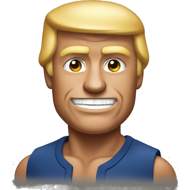 Create a muscular emoji of trump emoji