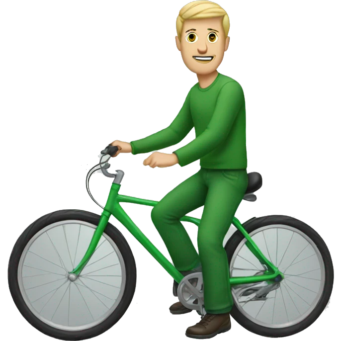 white man in green bike emoji