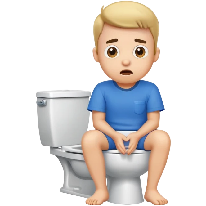 cartoon character sitting on toilet with surprised expression emoji